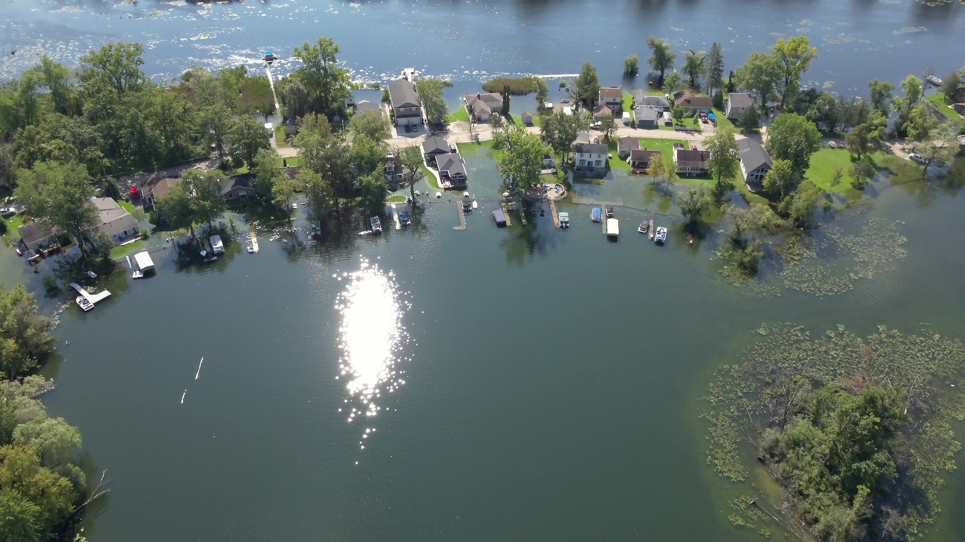 Drone image of  recent flooding